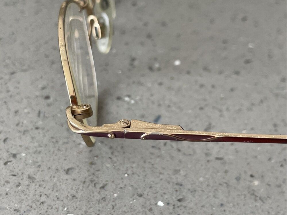 Easyclip Eyeglasses Frames ONLY Brown Full Rim 52-17-135 30 Gold - Picture 4 of 15